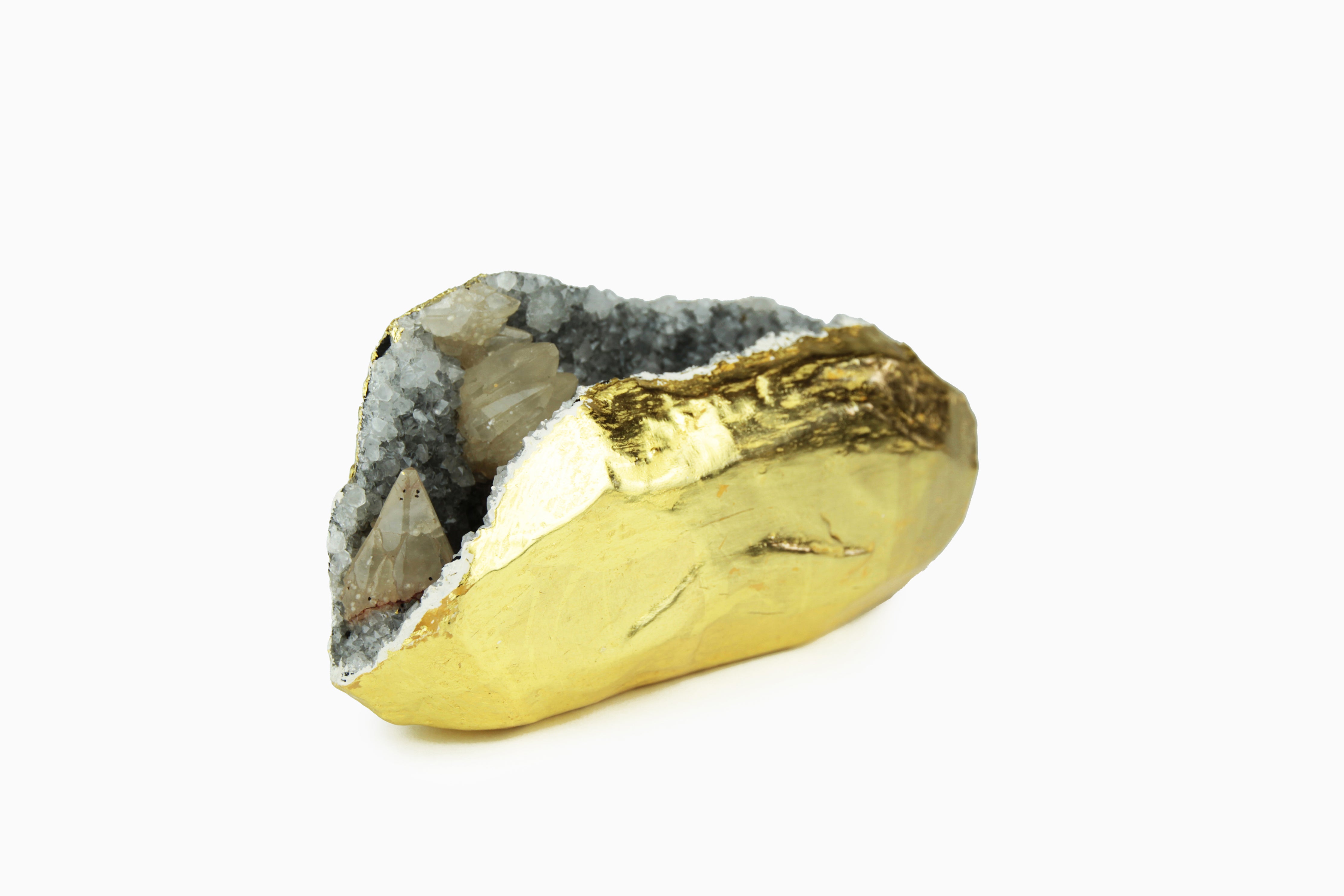 Gold Gilt Crystal Geodes