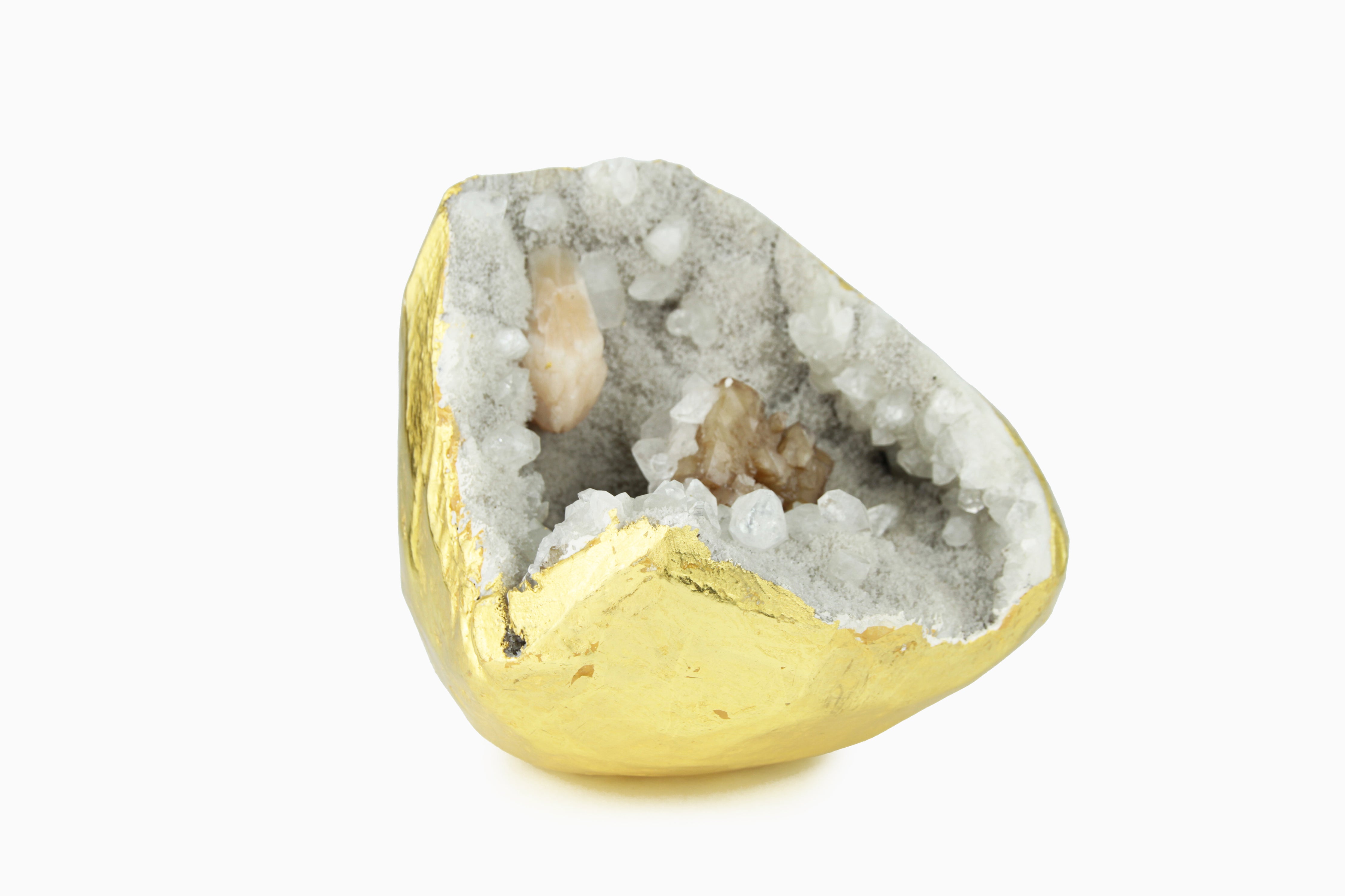 Gold Gilt Crystal Geodes
