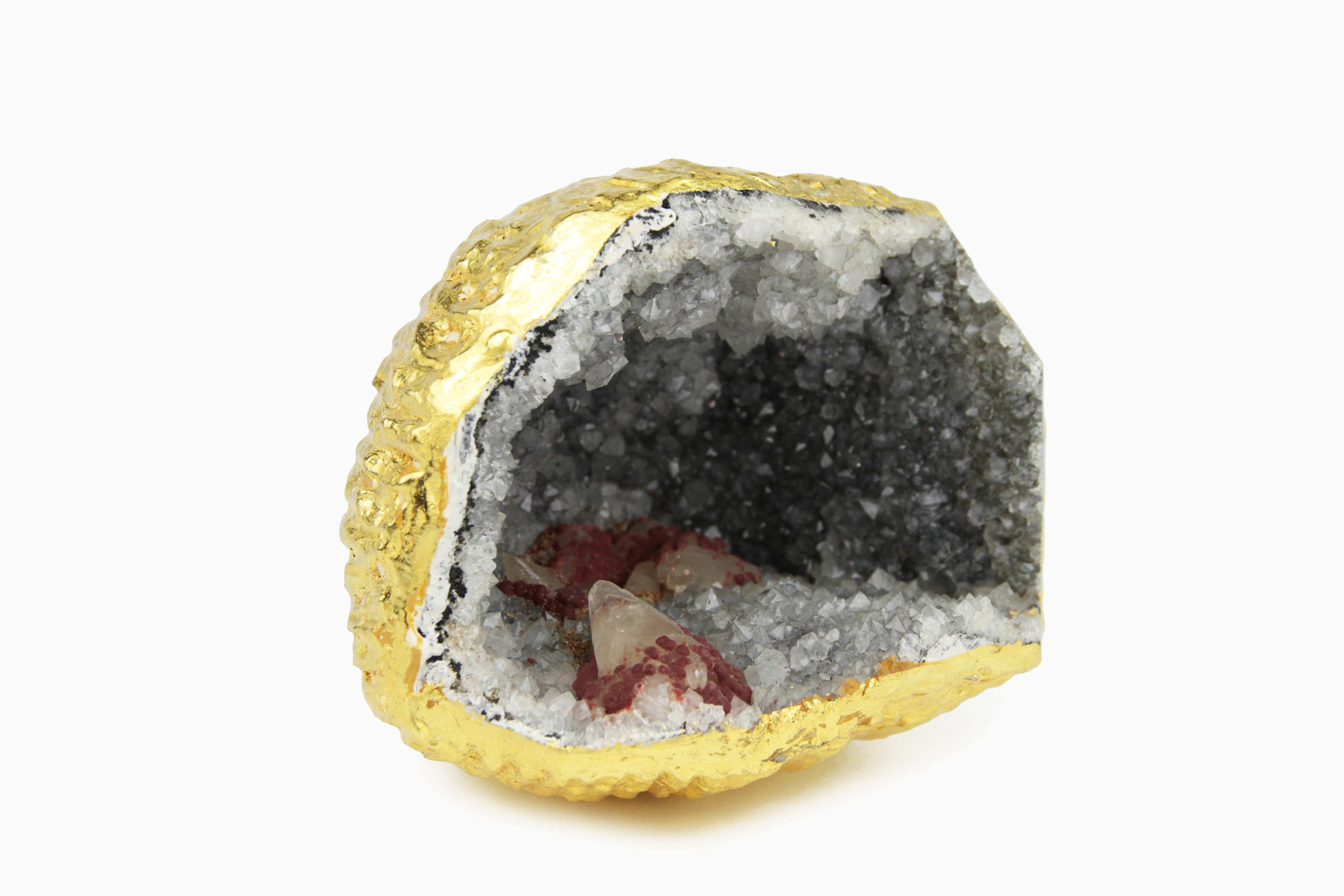 Gold Gilt Crystal Geodes