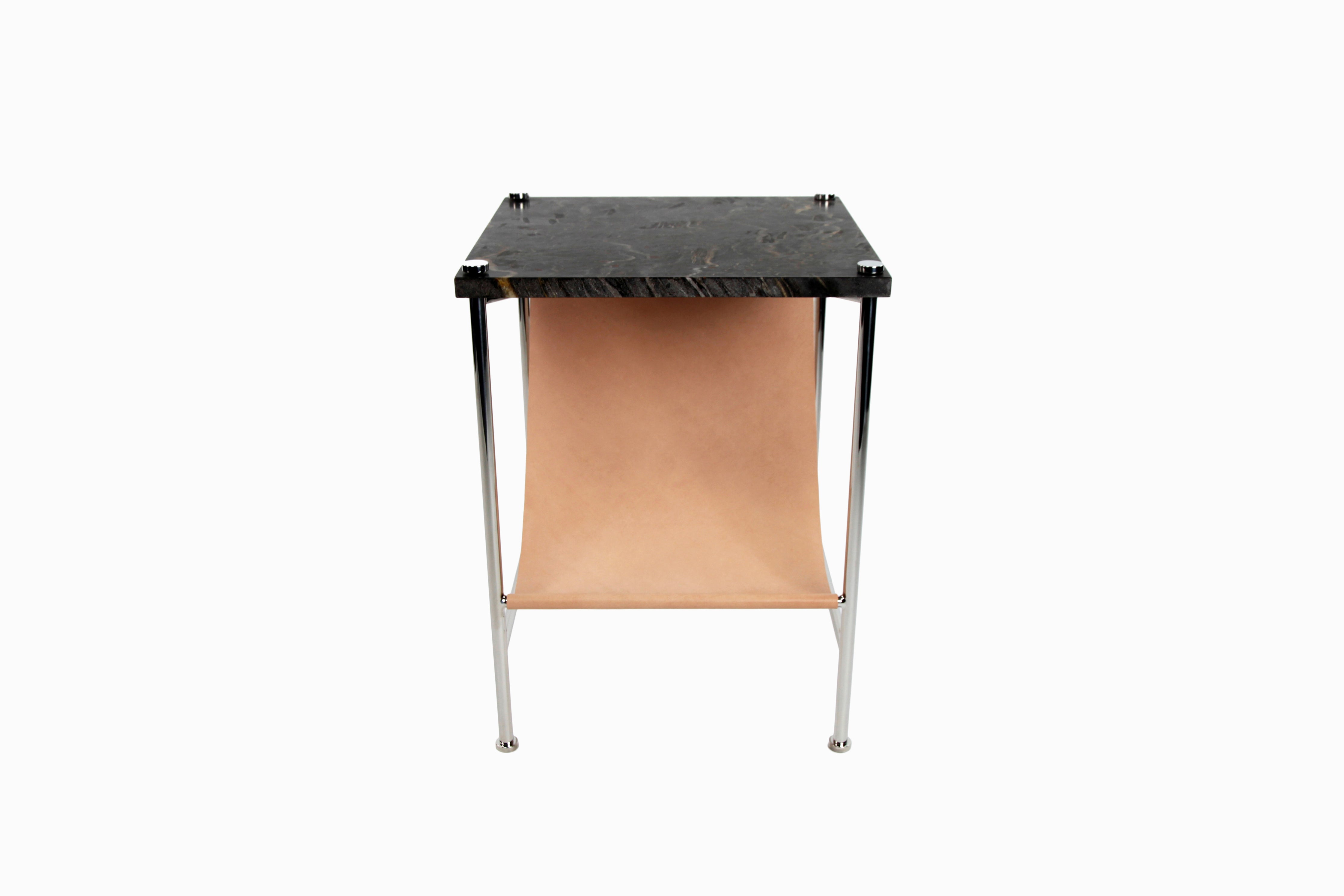 Leather Sling Side Table